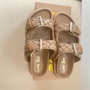 Anthropologie Coral Blue Comfort Sandals. NEW in Box